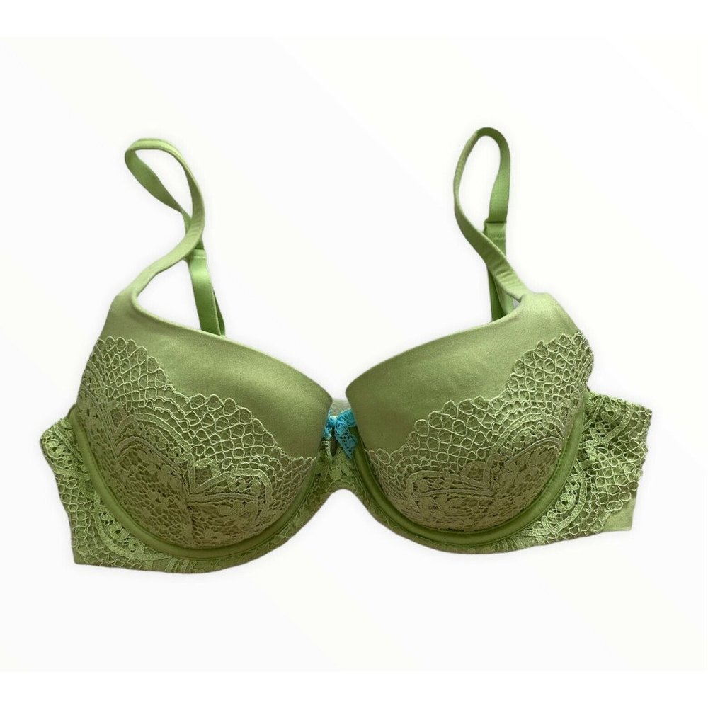 Victoria’s Secret Green Lace Lined Demi Bra Womens